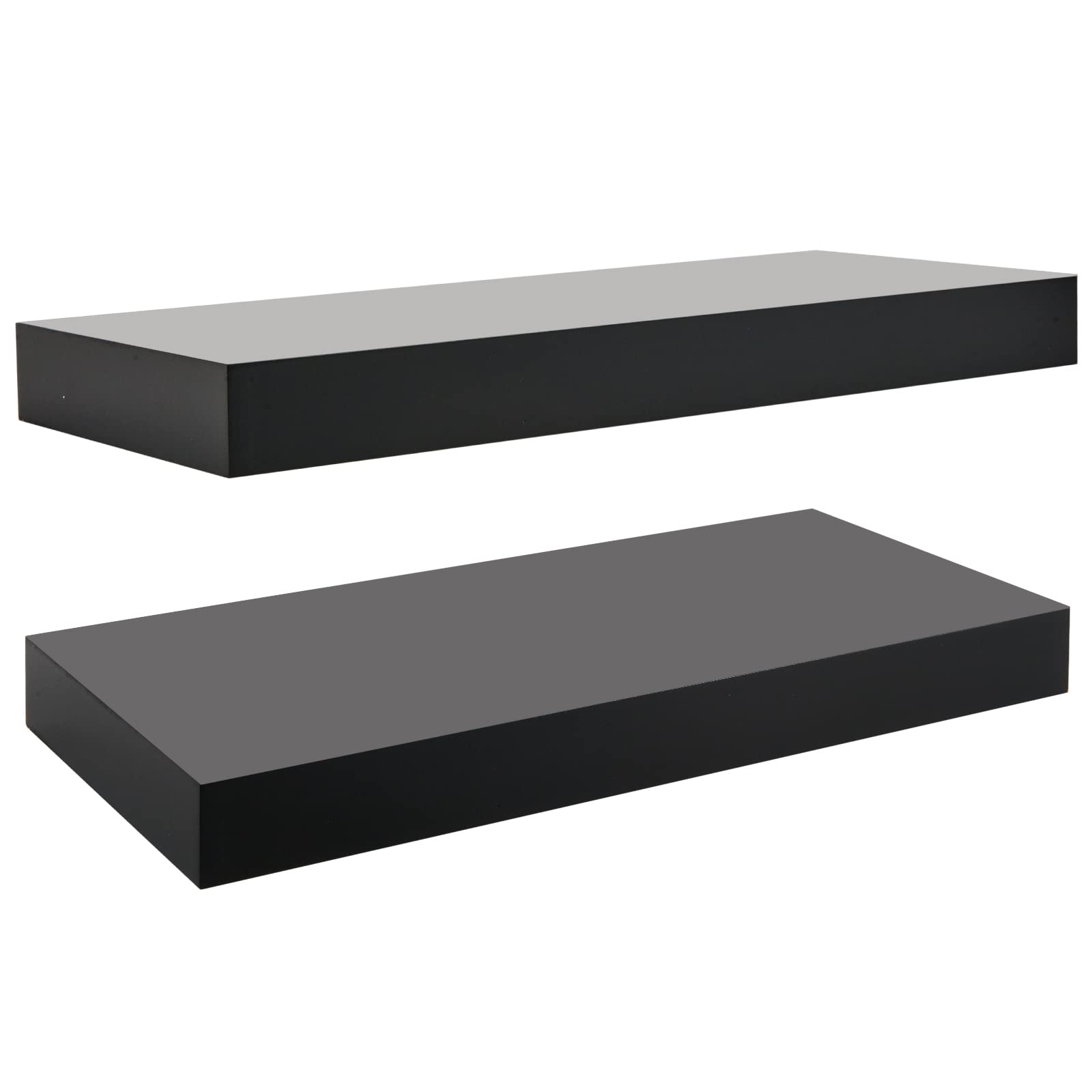 Floating Shelves Black MDF Moonlit pond