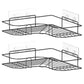 Corner Shower Caddy, 2 Pack Adhesive Shower Corner Organizer Shelves, No Drilling Stainless Steel Shower Storage Rack for Bathroom, Dorm and Kitchen, Black