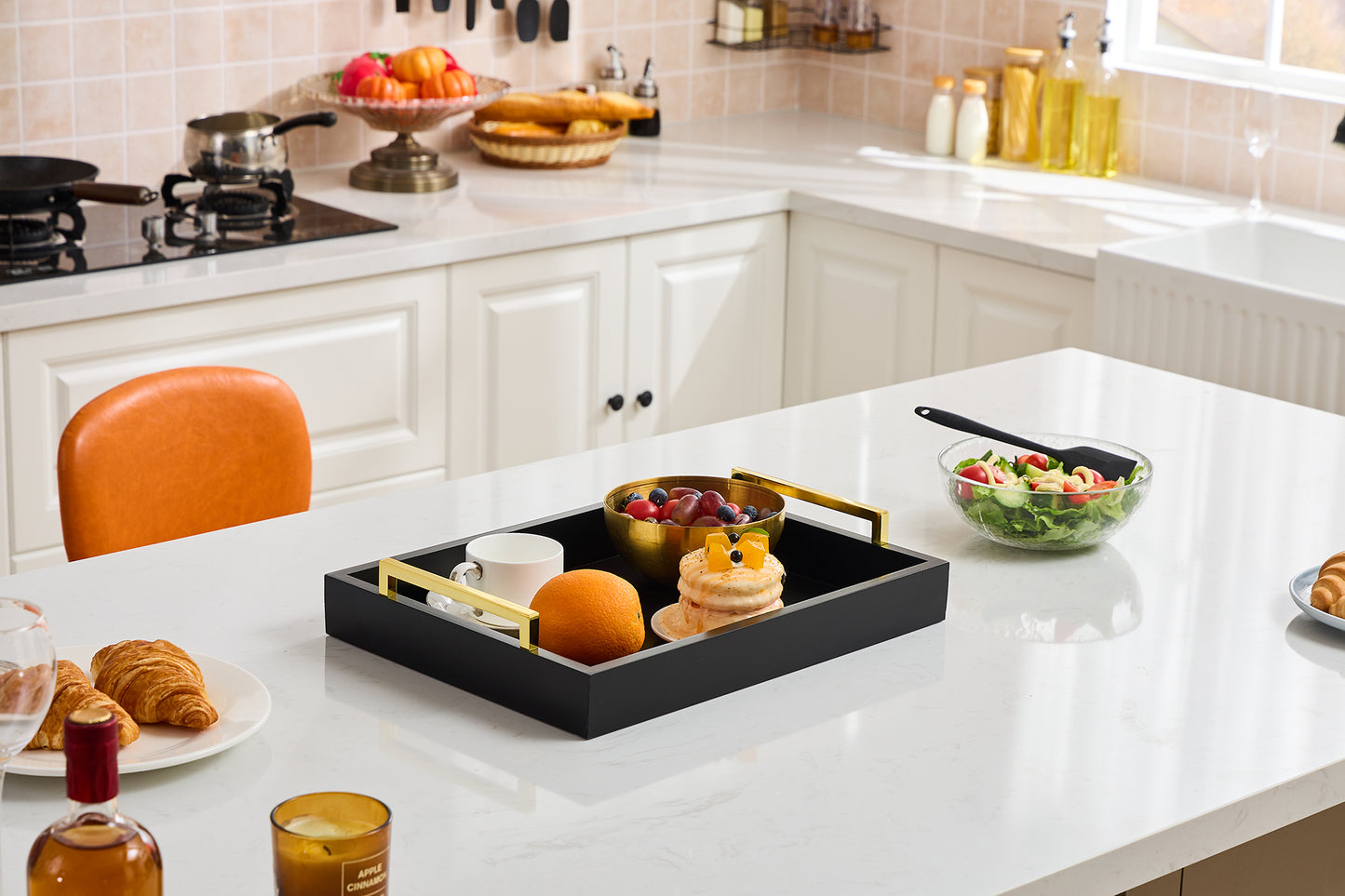 16"x12" Serving Trays with Handles, decorative trays wood serving tray tray for coffee table