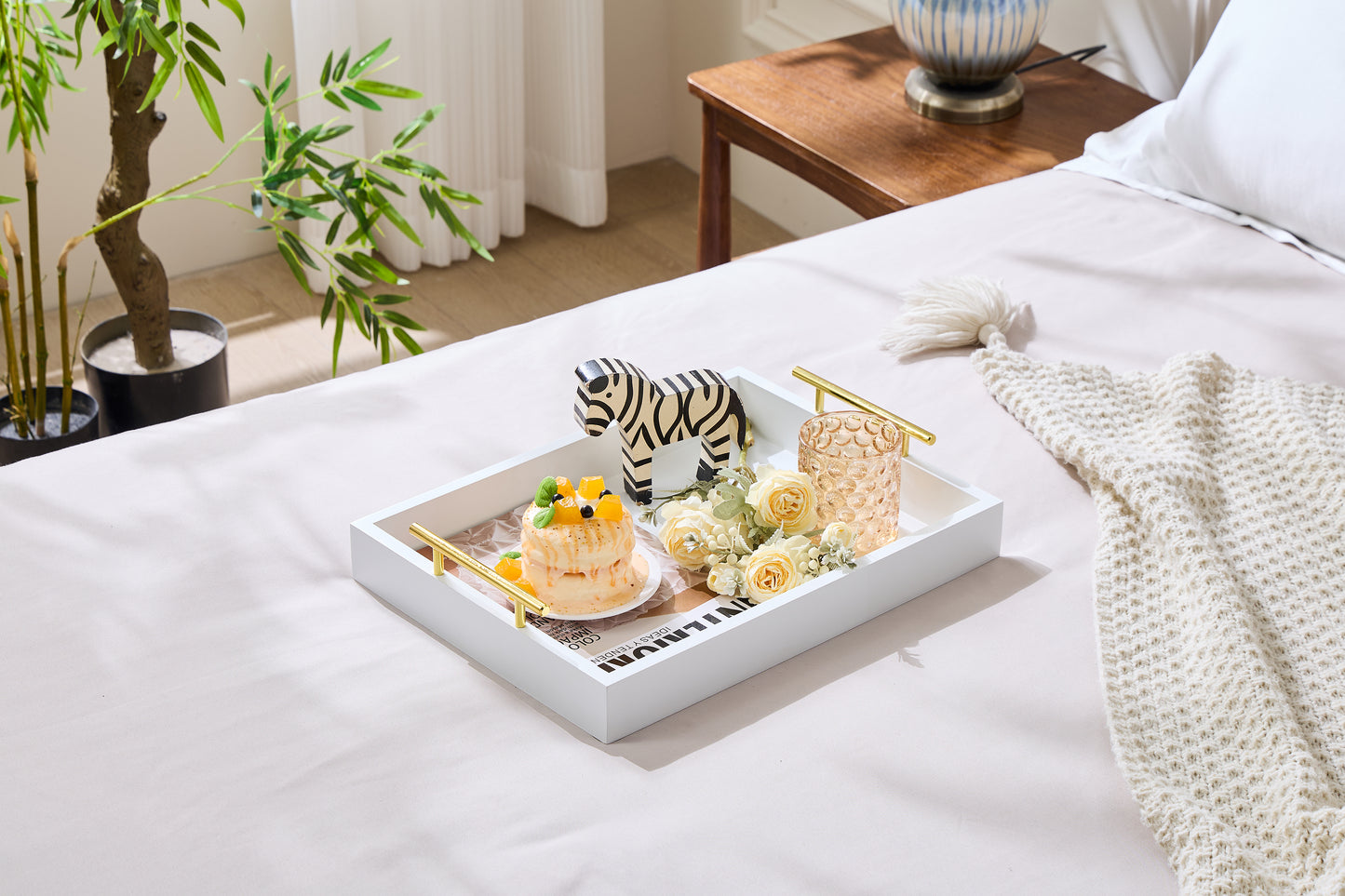 16"x12" Serving Trays with Handles, wood serving tray table decor