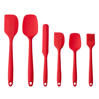 6-Piece Silicone Spatula Set – 500°F Heat Resistant Kitchen Utensils – Black