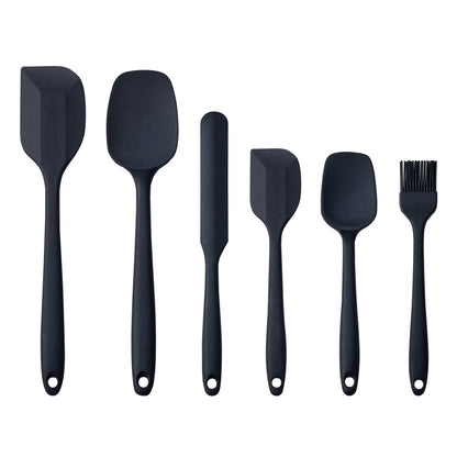 6-Piece Silicone Spatula Set – 500°F Heat Resistant Kitchen Utensils – Black