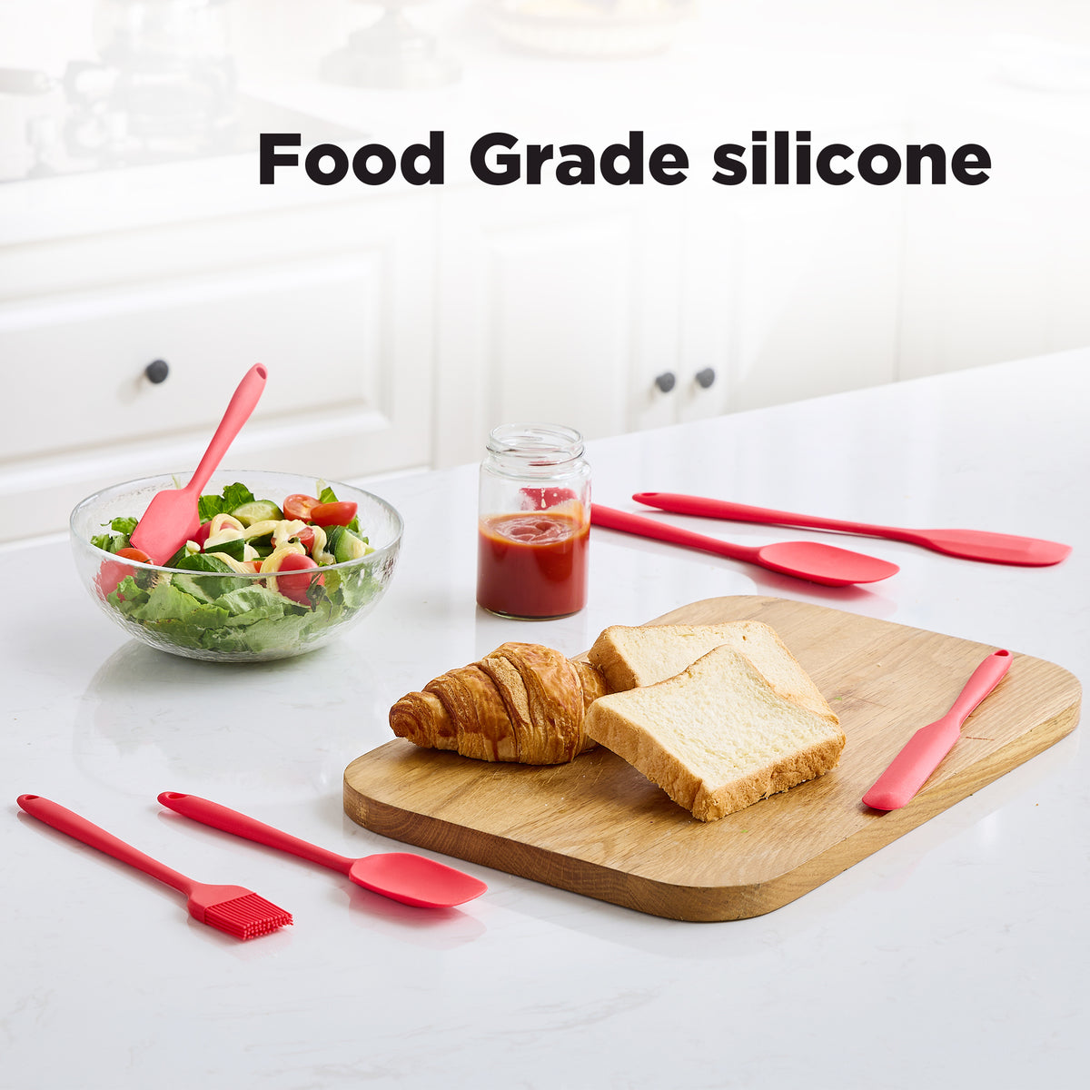 6-Piece Silicone Spatula Set – 500°F Heat Resistant Kitchen Utensils – Black