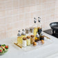 Large Clear Acrylic Serving Tray with Gold Handles Decorative Tray Organizer (12x16 Inches)