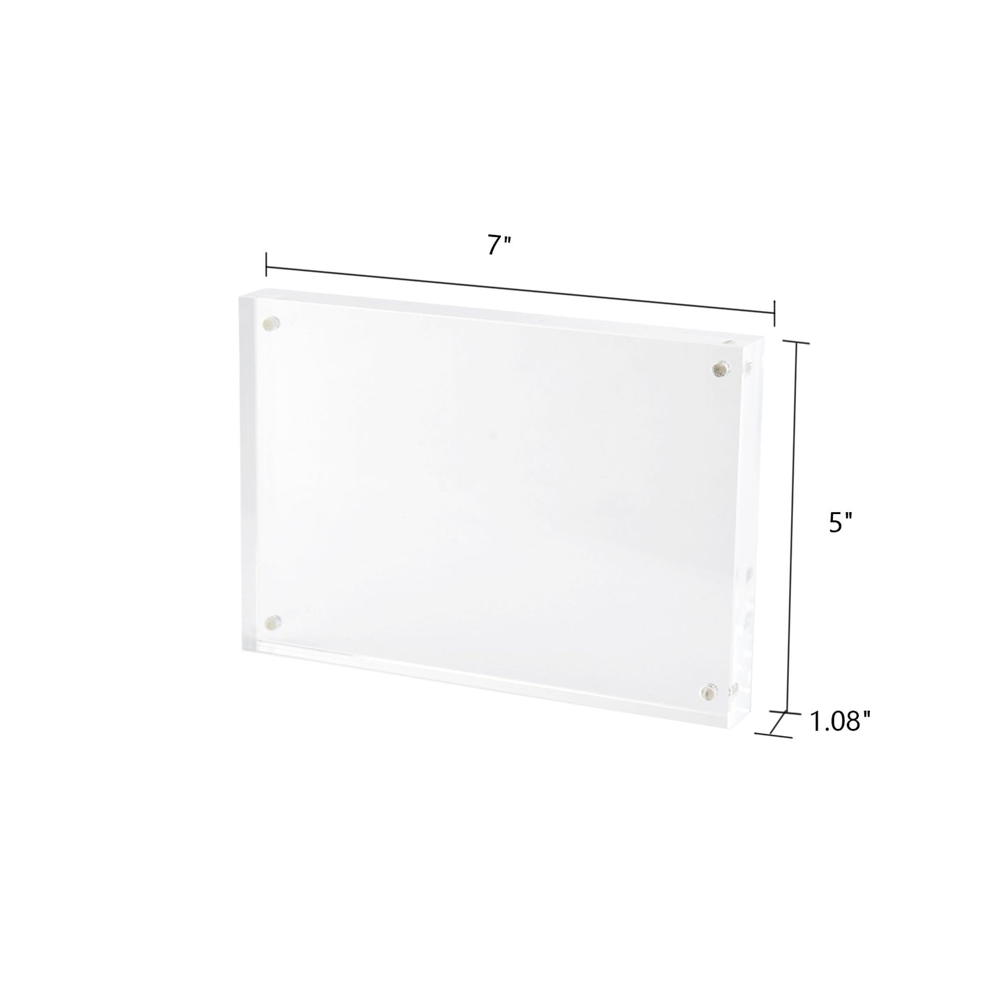 5x7 2 Pack Acrylic Picture Frame, Clear Double-sided Magnetic Photo Frame, Thick Frameless Stand, Bedroom, Desktop, Clear Acrylic Frame