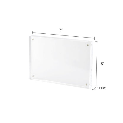 5x7 2 Pack Acrylic Picture Frame, Clear Double-sided Magnetic Photo Frame, Thick Frameless Stand, Bedroom, Desktop, Clear Acrylic Frame