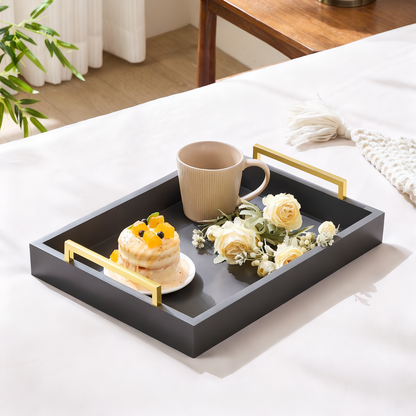 16"x12" wood serving tray table decor breakfast tray