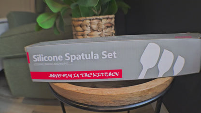Silicone Spatula Set 6 Pieces, Black Kitchen Utensils for Cooking Baking and Mixing, Non Stick Rubber Spatula with 480°F Heat Resistant