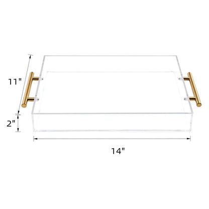 11"x14" Clear Acrylic Serving Tray,coffee table tray，decorative tray