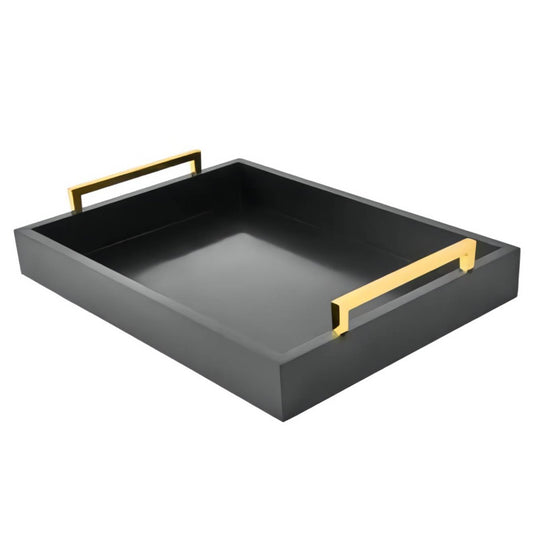 16"x12" Serving Trays with Handles, Black