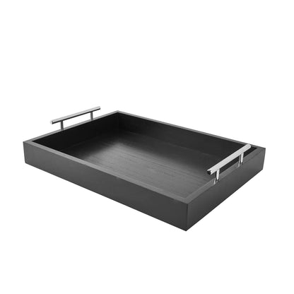 16"x12" Wooden Serving Tray, Black