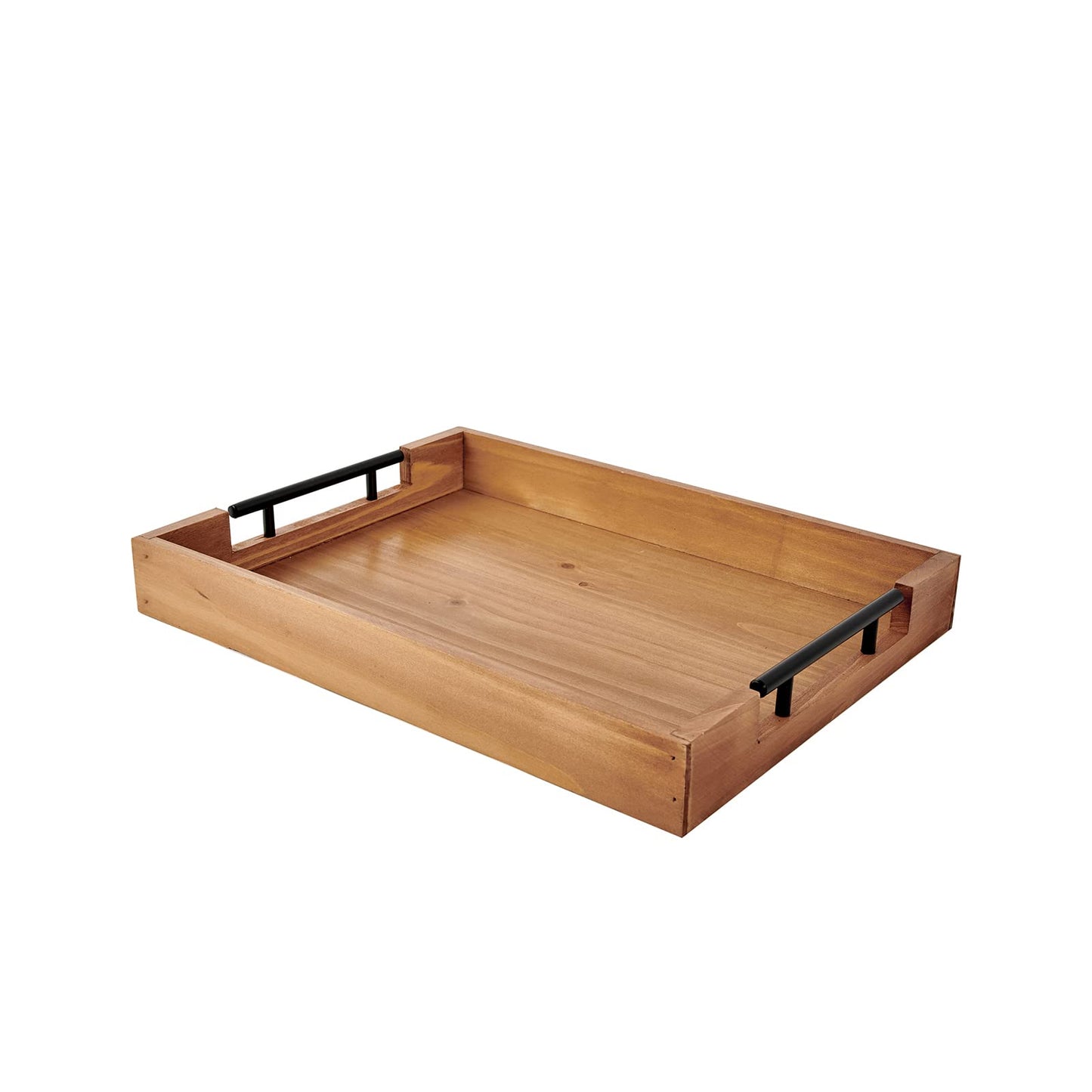 16"x12" Wooden Serving Tray,Built-in Metal Handle