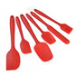 Silicone Spatula Set 6 Piece Kitchen Utensils for Cooking Baking and Mixing Heat Resistant Non Stick Rubber Spatula with 480 Degrees Fahrenheit Heat Resistant, Red