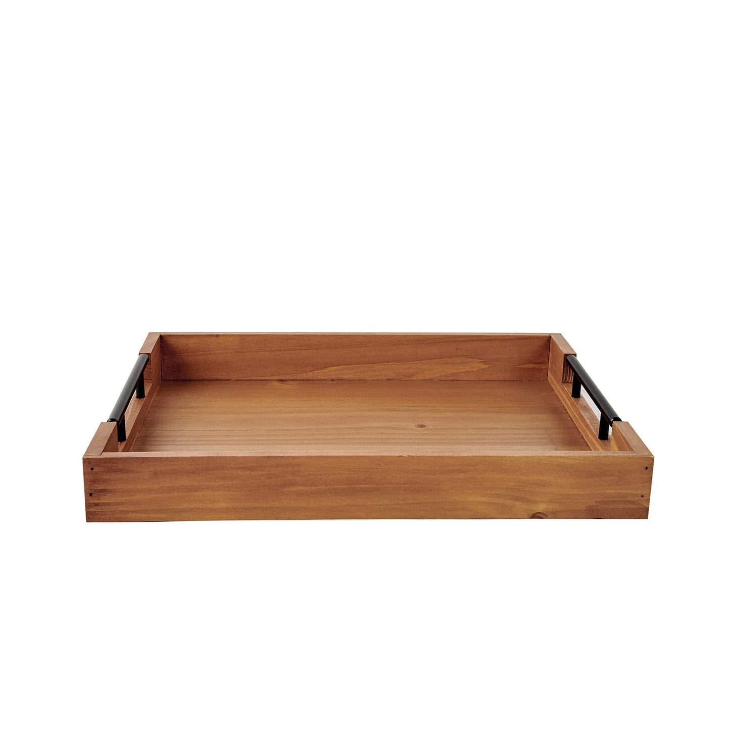 16"x12" Wooden Serving Tray,Built-in Metal Handle