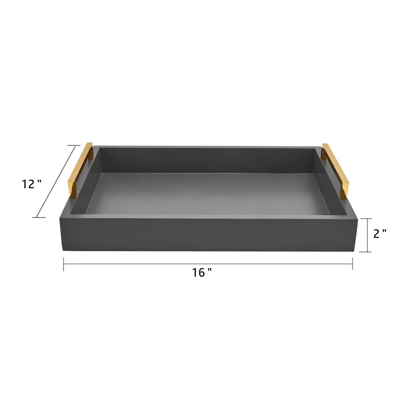 16"x12" Serving Trays with Handles, Grey