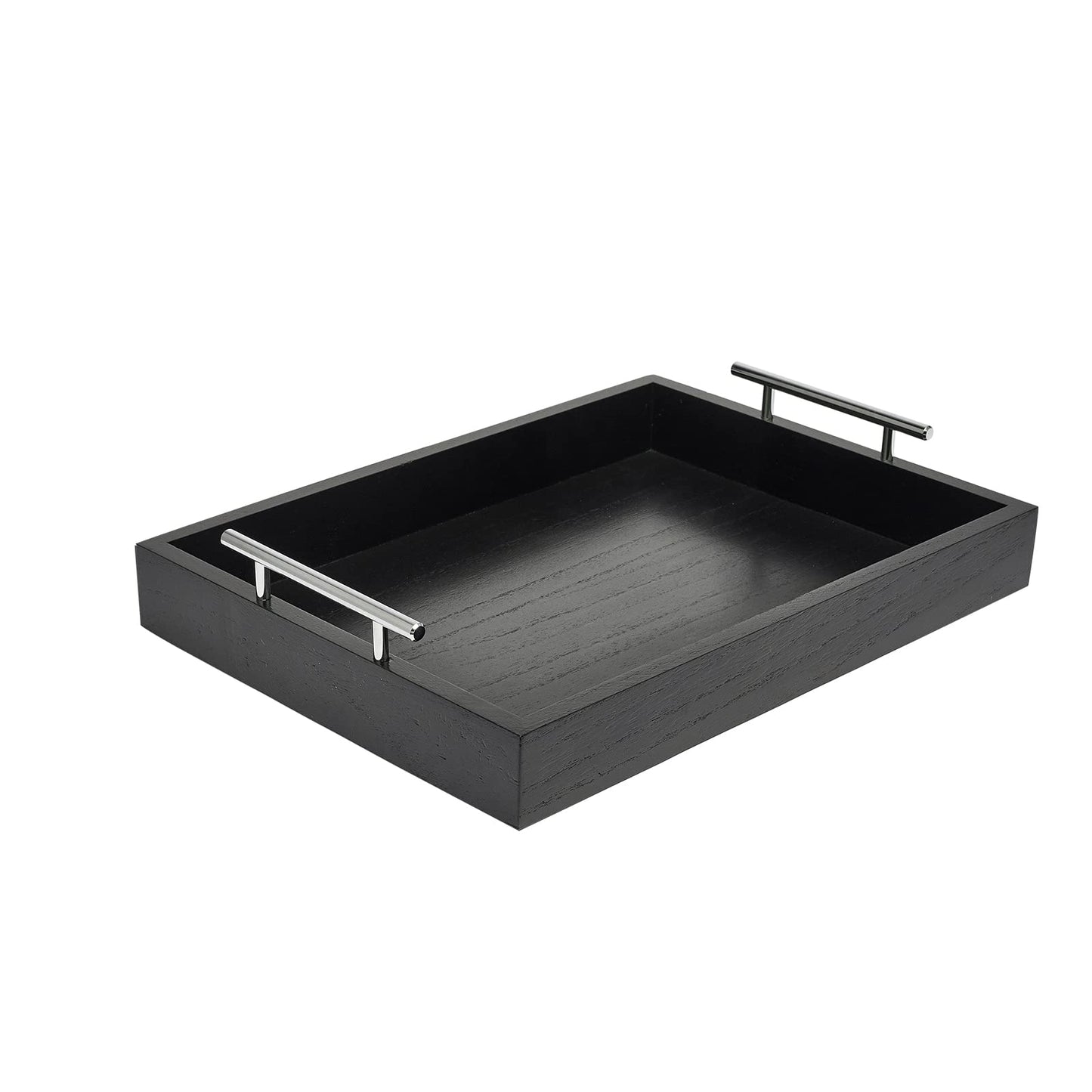 16"x12" Wooden Serving Tray, Black