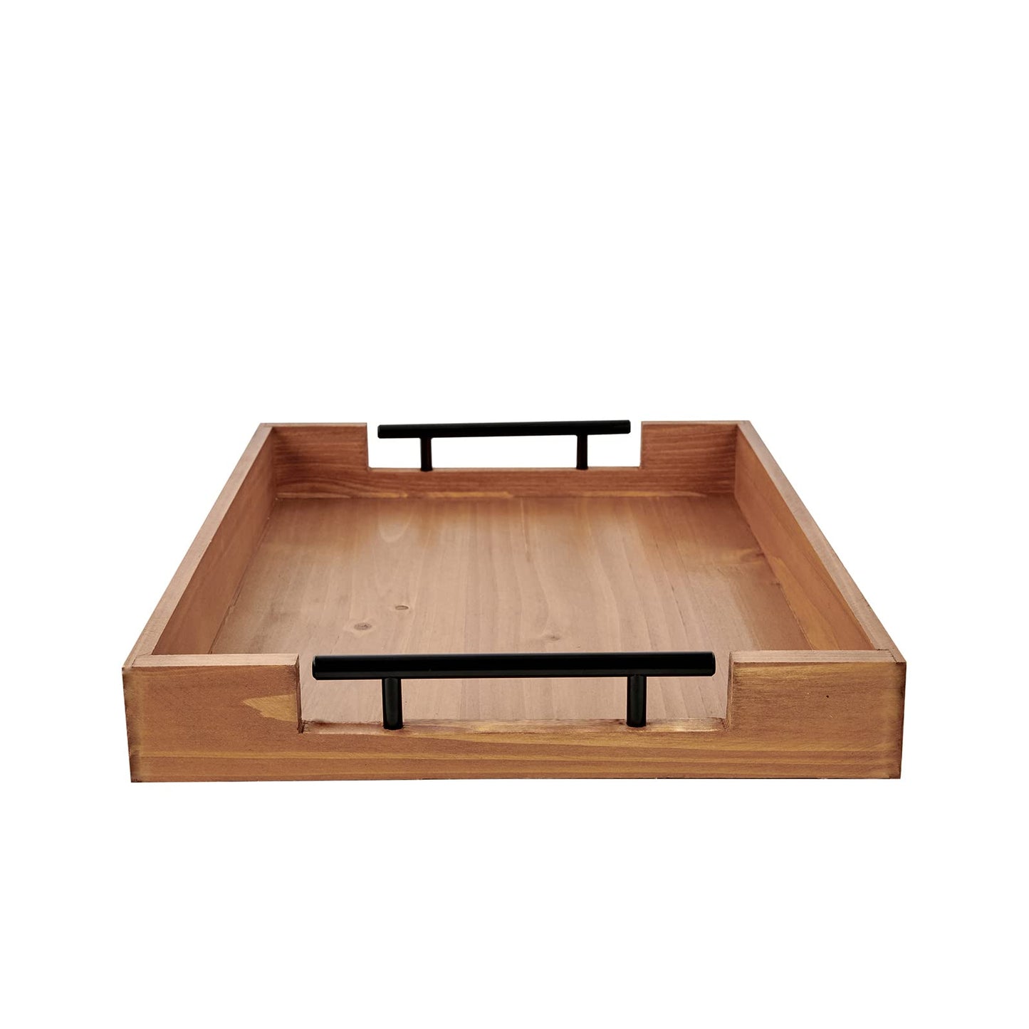 16"x12" Wooden Serving Tray,Built-in Metal Handle