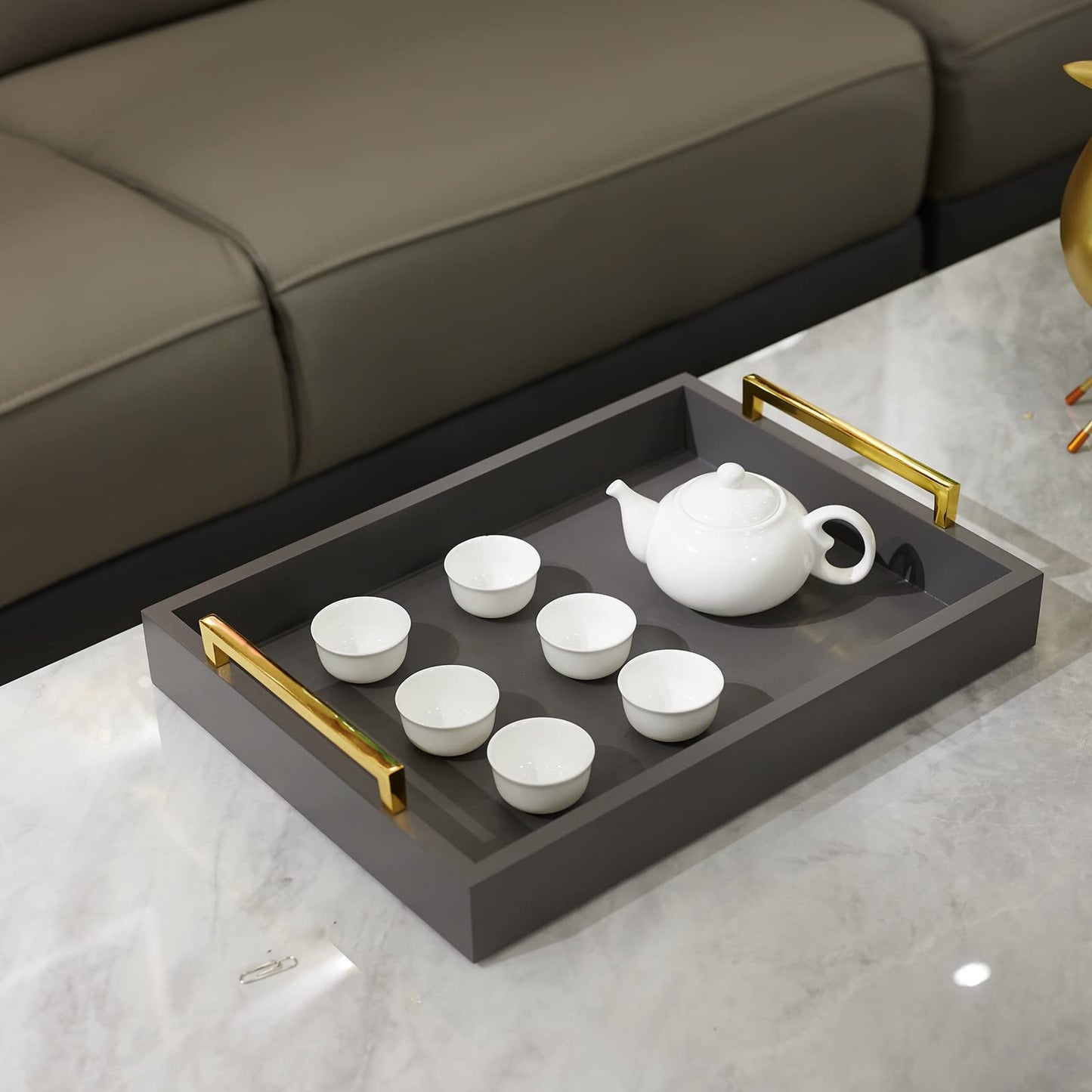 16"x12" Serving Trays with Handles, Grey